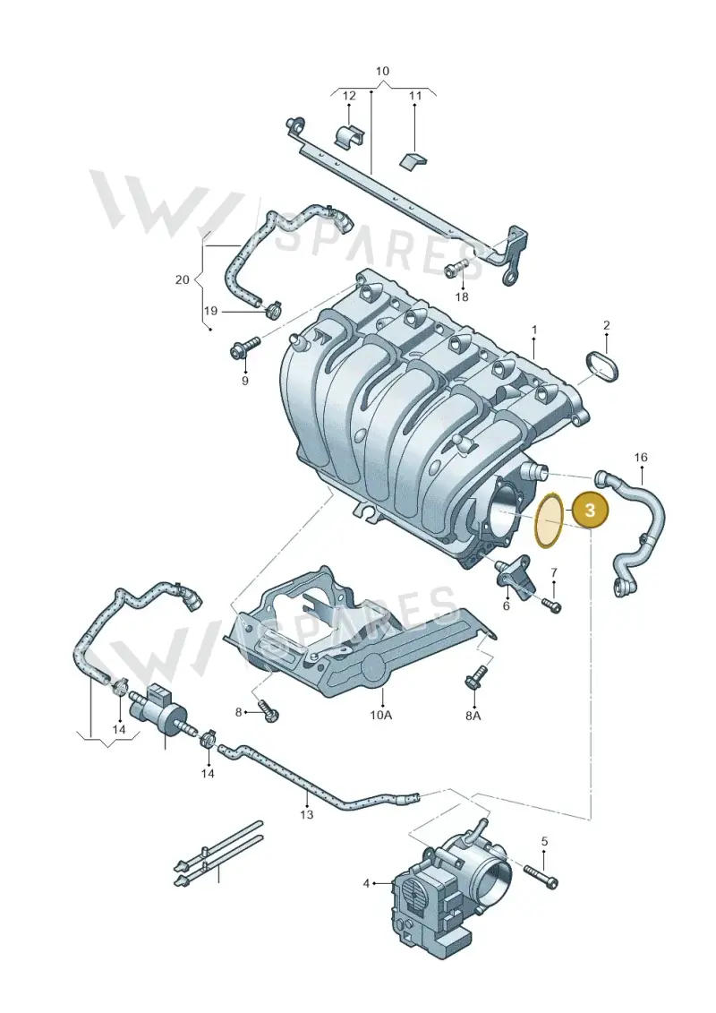 07K129748A — Volkswagen Golf (2011-2013) diagram 649133370, position 3