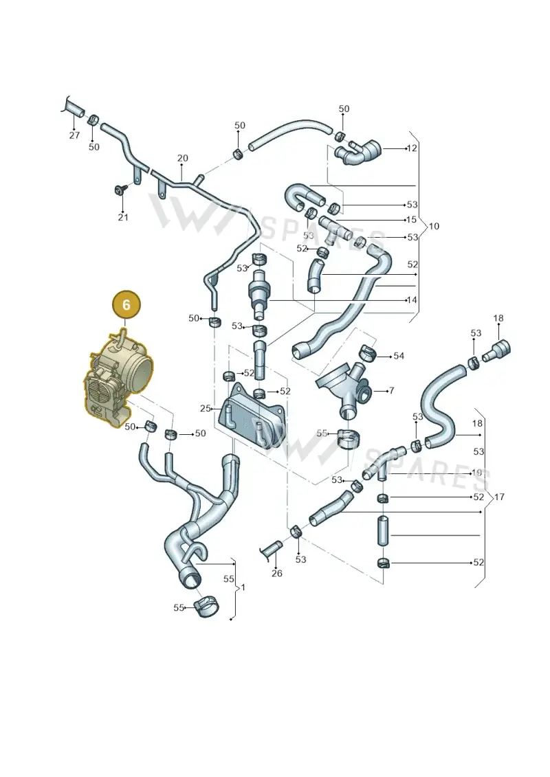 07K133062A — Volkswagen New beetle cabriolet (2011-2016) diagram 692121360, position 6