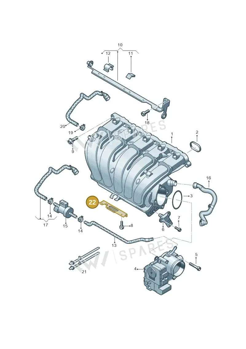 07K133229J — Volkswagen New Passat (2015-2022) diagram 691133600, position 22