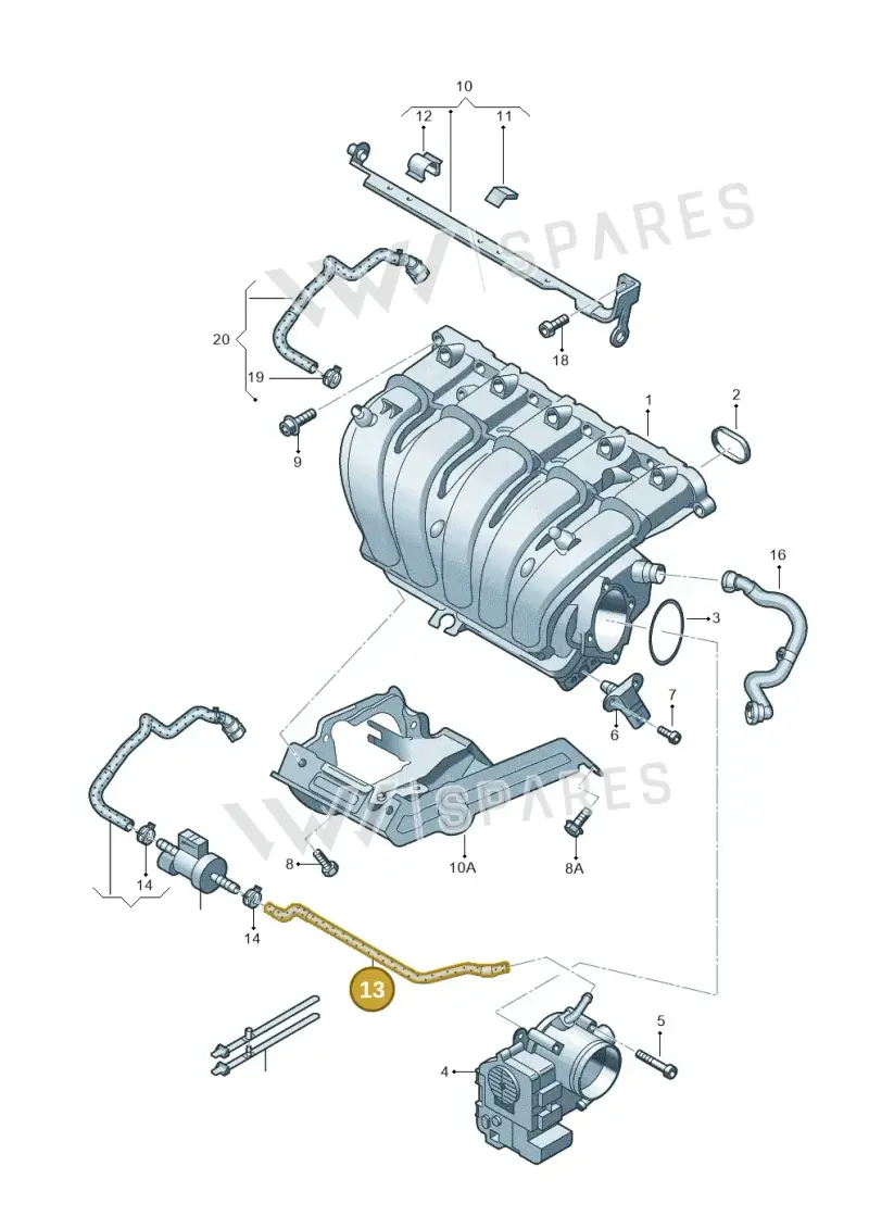 07K133518A — Volkswagen Golf (2011-2013) diagram 649133370, position 13