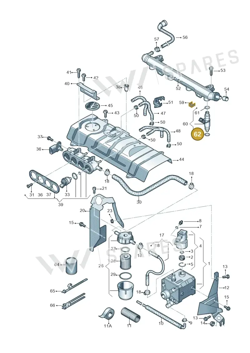 07K906149 — Volkswagen Polo (2012-2014) diagram 672133420, position 62