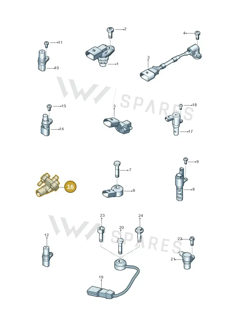 07K906433B — Volkswagen Jetta (2010-2014) diagram 692906300, position 16