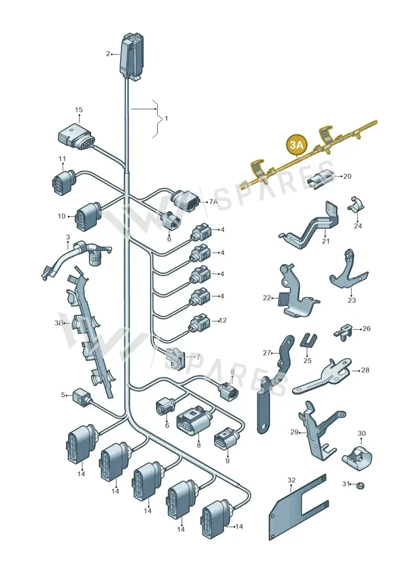07K971824C — Volkswagen Golf (2011-2013) diagram 474971060, position 3A