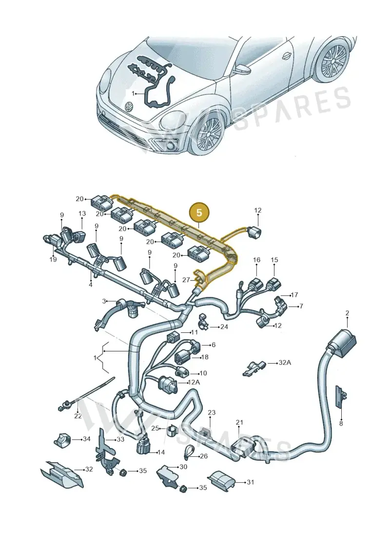 07K971824D — Volkswagen Beetle (2016-2019) diagram 801971170, position 5