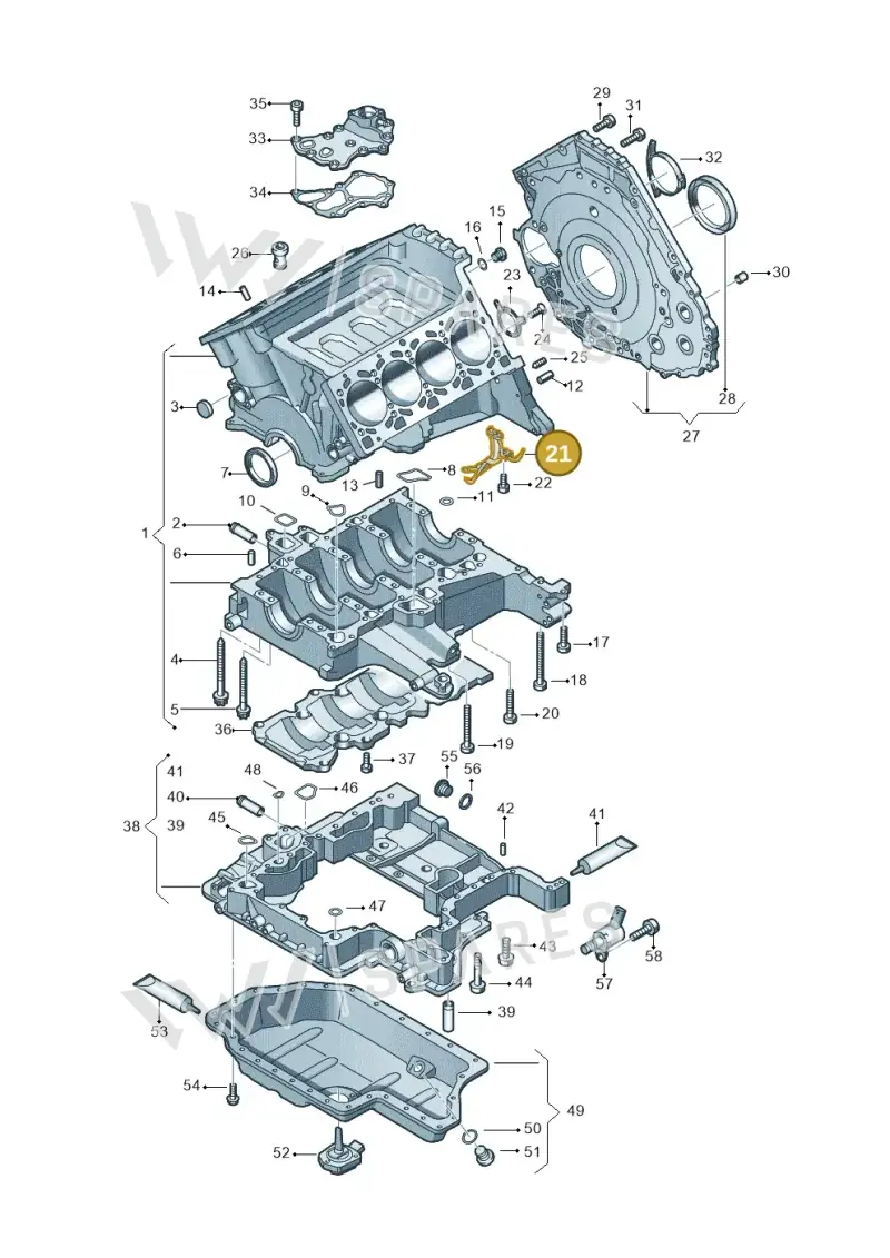 07L103158G — Volkswagen Touareg BlueMotion (2014-2018) diagram 478103120, position 21