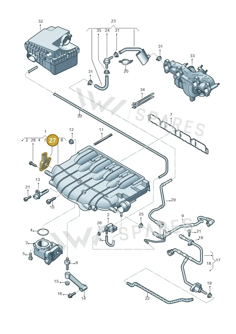 07L907386B — Volkswagen Amarok twin cab (2012-2016) diagram 683133300, position 27