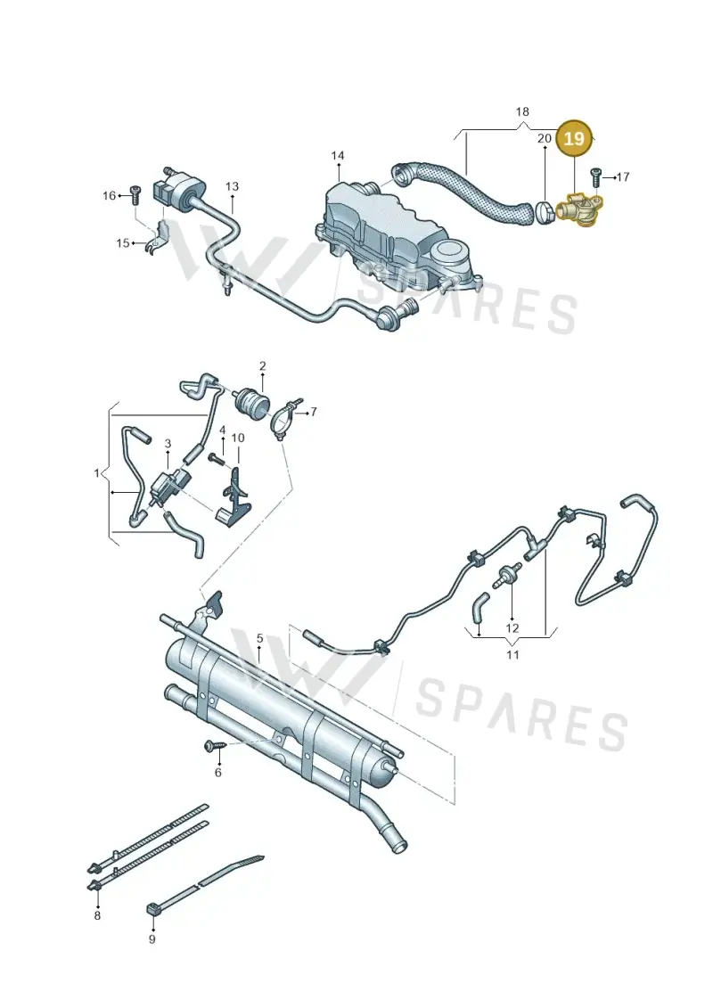 07P906391D — Volkswagen Teramont (2016-2021) diagram 809133100, position 19
