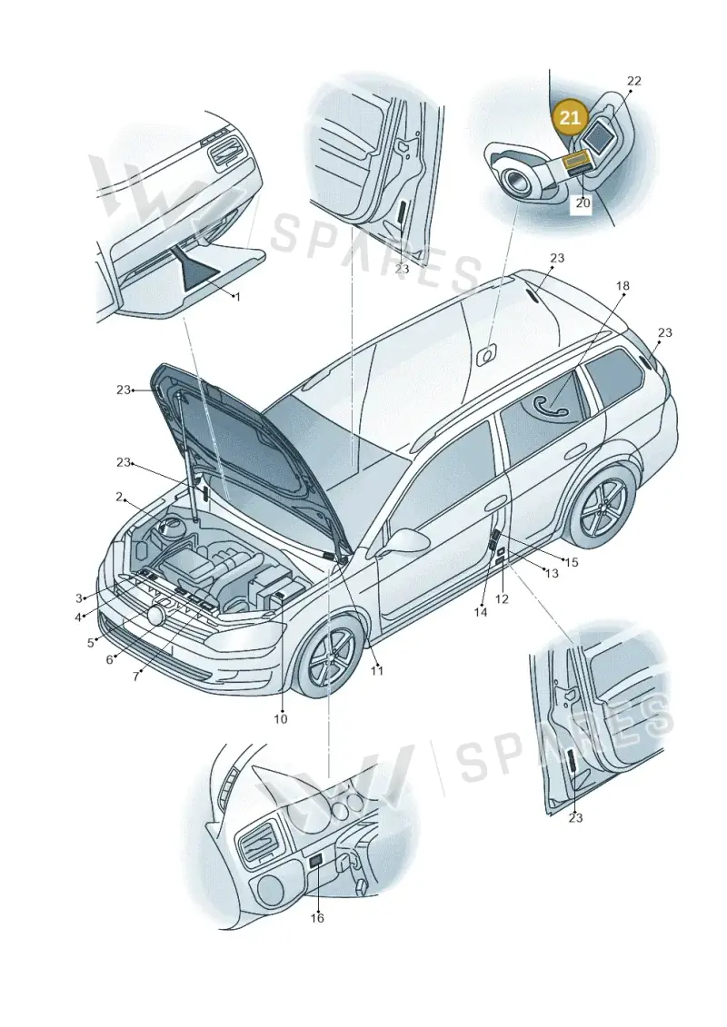 07Z010012 — Volkswagen Golf Estate 1.4 (2014-2017) diagram 763010000, position 21