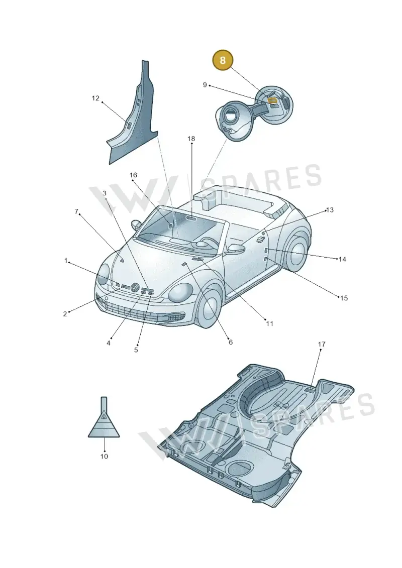 07Z010012A — Volkswagen New beetle cabriolet (2011-2016) diagram 716010000, position 8