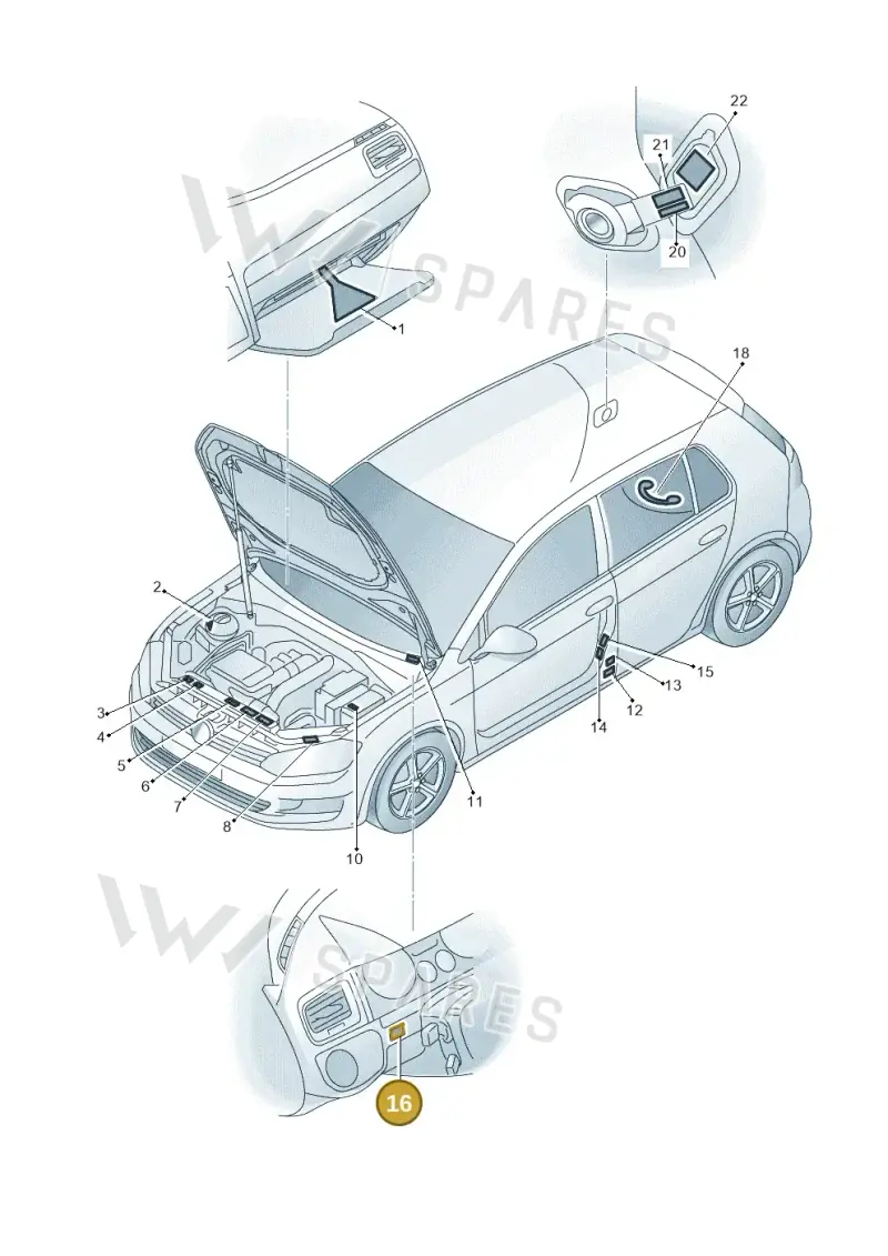 07Z010012A — Volkswagen Golf 1.4 BlueMotion (2012-2017) diagram 746010000, position 16