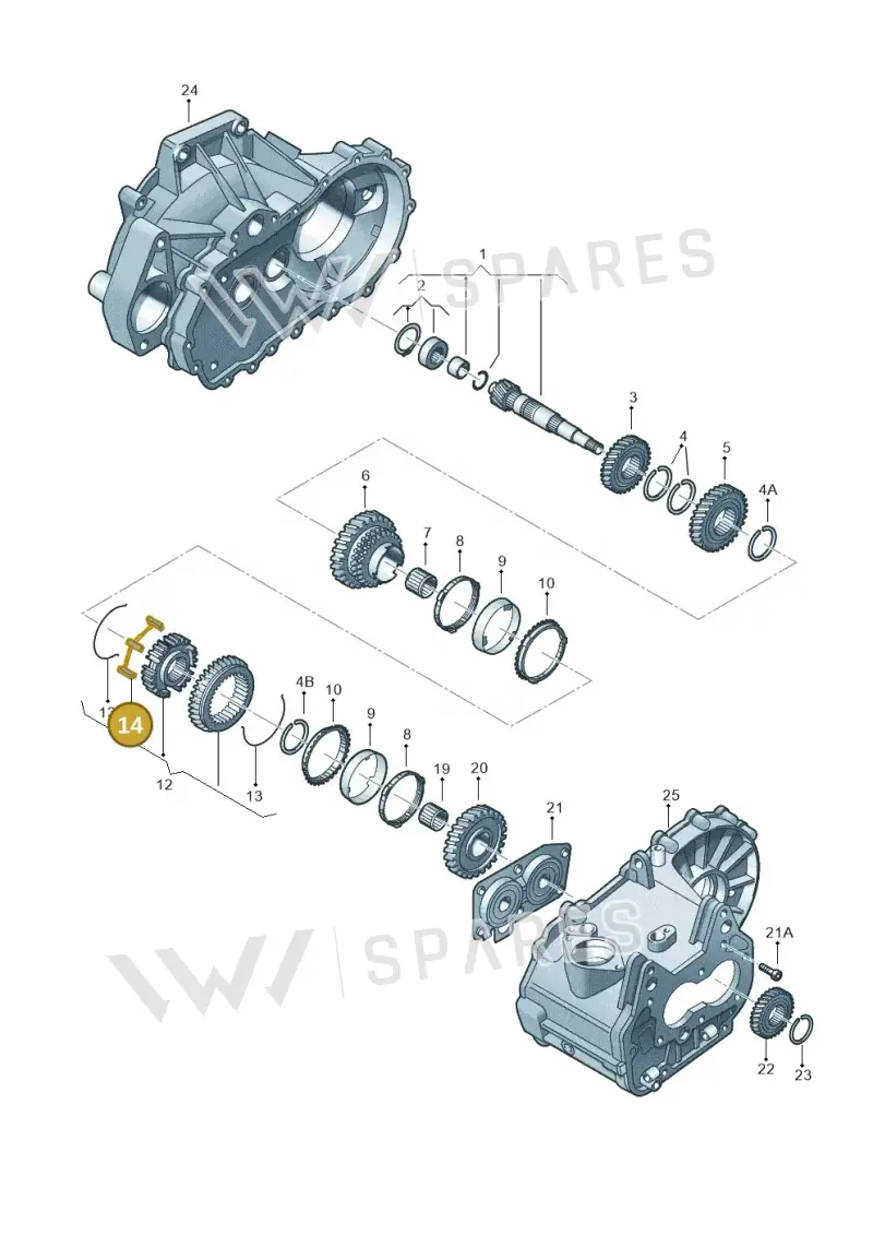 084311313 — Volkswagen Polo 1.4 BlueMotion (2014-2017) diagram 746311090, position 14
