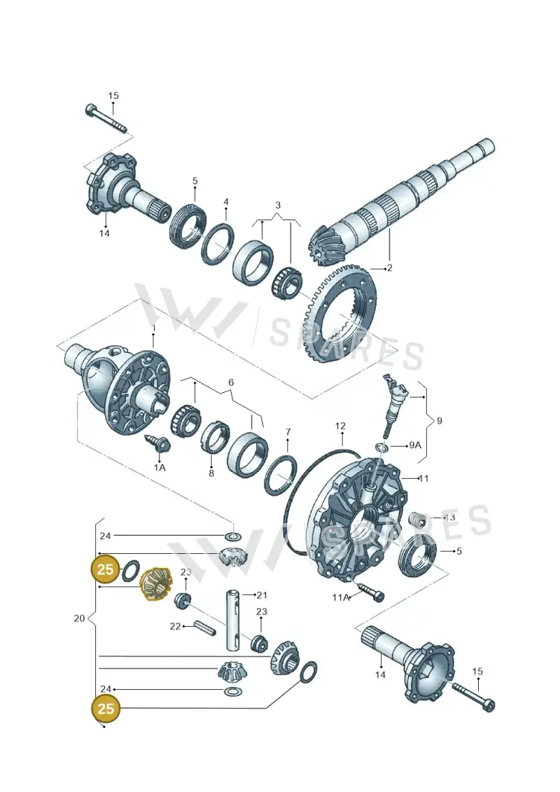 088409249 — Volkswagen PASSAT/4MOTION/W8 (2002-2005) diagram 118409250, position 25