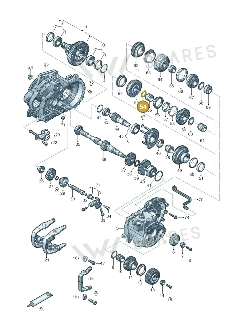 091311321A — Volkswagen T-Cross 1,0 (2018-2024) diagram 827315030, position 54