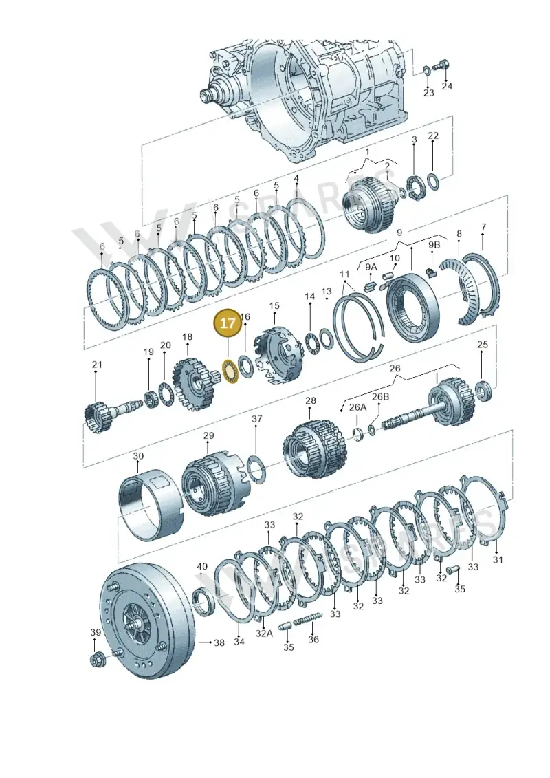 095323708 — Volkswagen Jetta Wagon (2001-2001) diagram 162323500, position 17