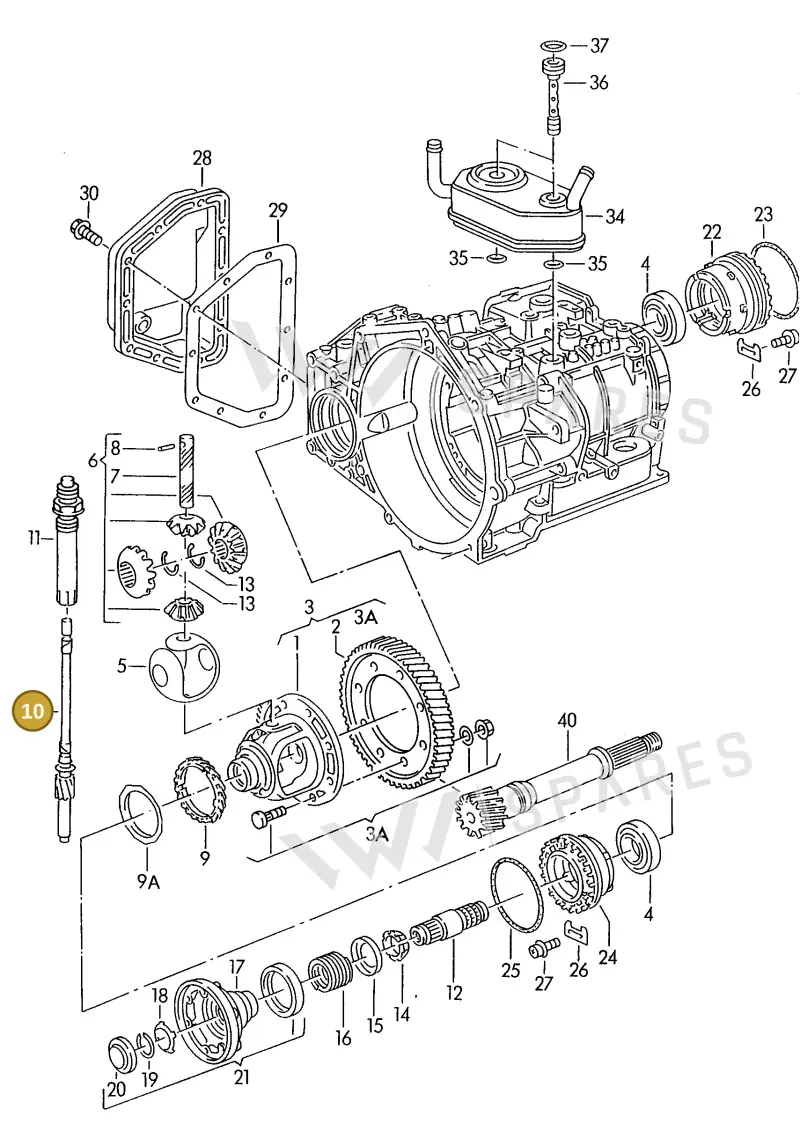 095409197A — Volkswagen Golf/Jetta  "USA","Mex"97>99 (1996-1998) diagram 121409500, position 10