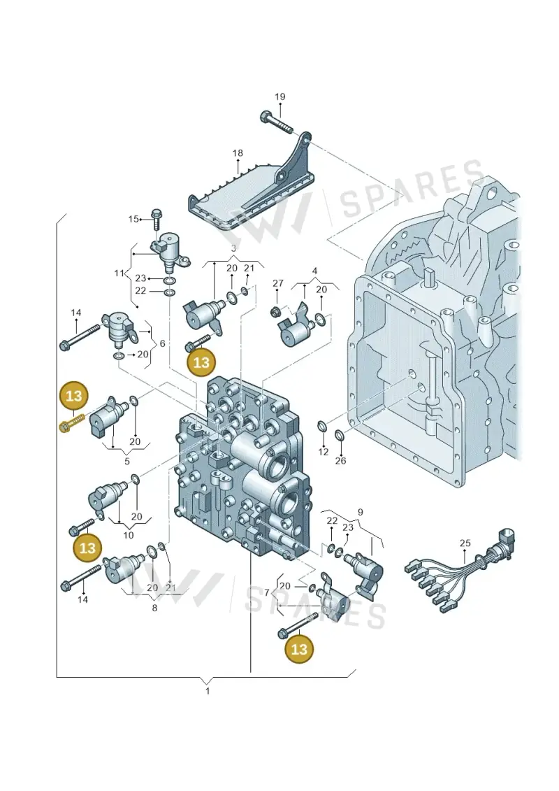 09A325061 — Volkswagen Jetta Wagon (2001-2001) diagram 244325550, position 13
