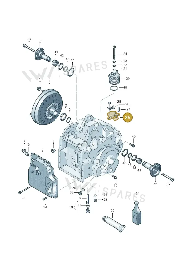 09A927321 — Volkswagen Golf (1998-2000) diagram 203321650, position 25
