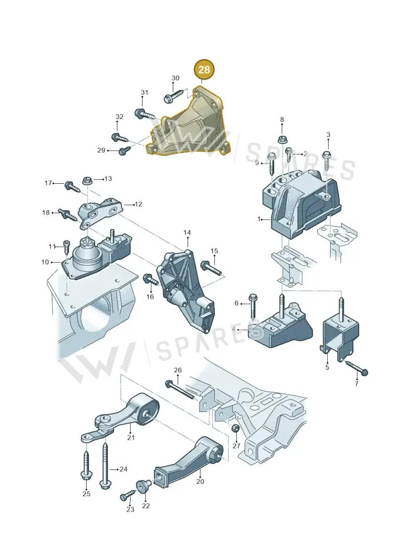 09B409905D — Volkswagen Sharan (2008-2010) diagram 244199200, position 28