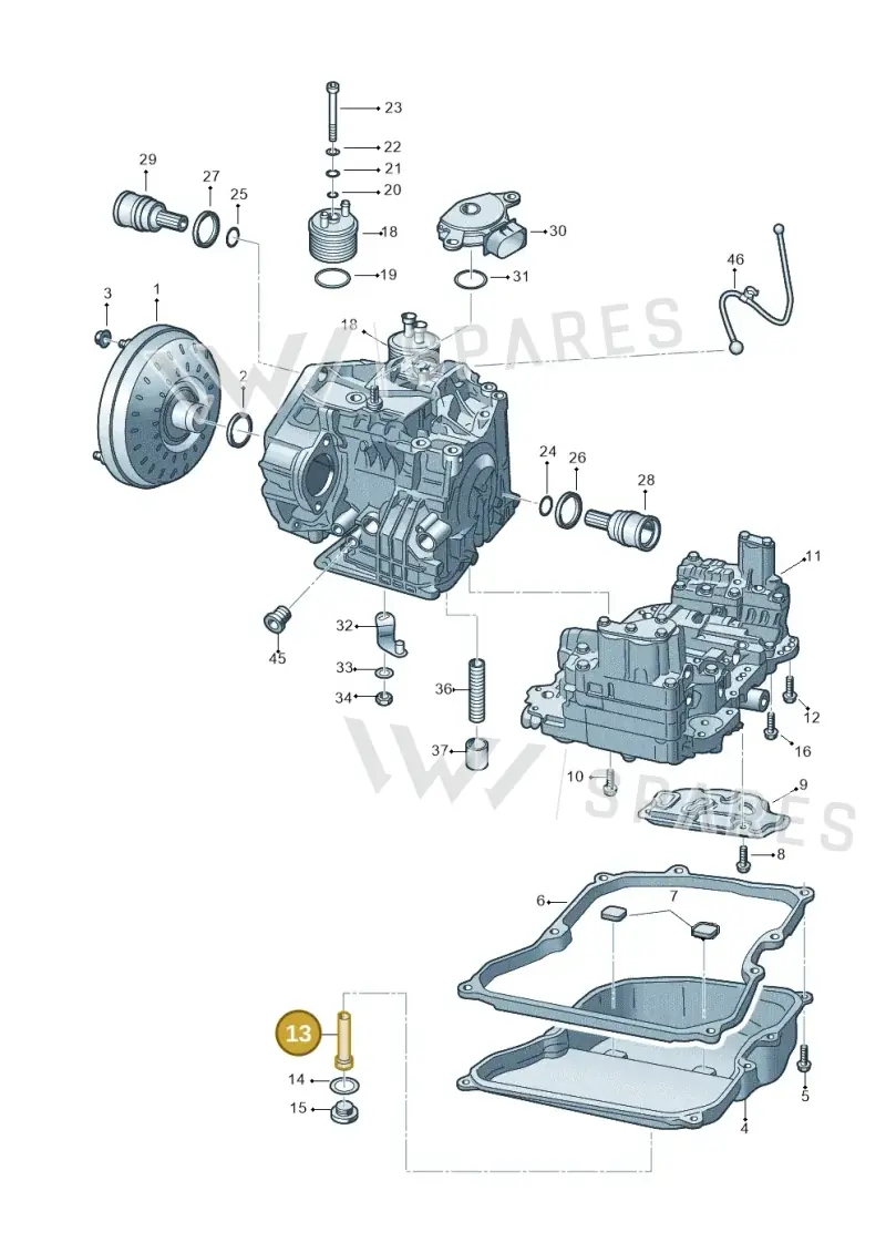 09G321363F — Volkswagen Jetta (2014-2017) diagram 691321650, position 13
