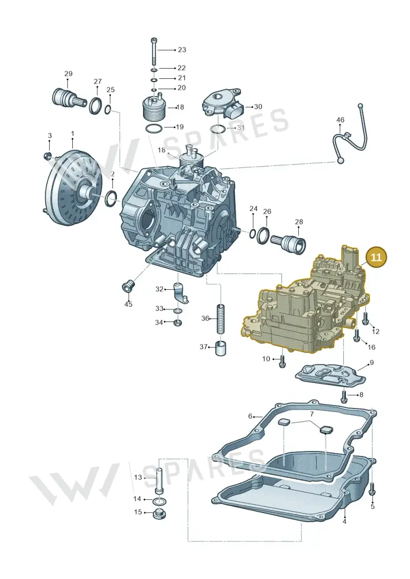 09G325039D — Volkswagen Jetta 1.6 (2014-2018) diagram 691321650, position 11