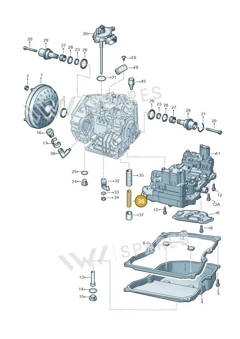 09K325233 — Volkswagen Transp. caravelle (2008-2009) diagram 410321650, position 36