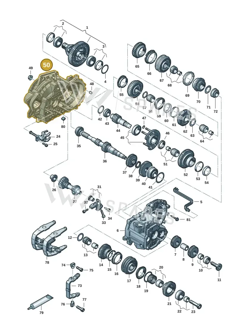 0A4301107AN — Volkswagen Golf 2.0 BlueMotion (2019-2024) diagram 2gk300352, position 50