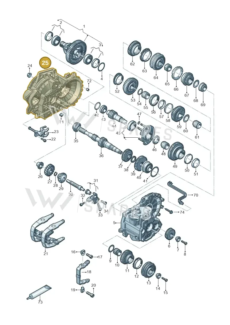 0A4301107AN — Volkswagen T-Cross 1,0 (2018-2024) diagram 827315030, position 25