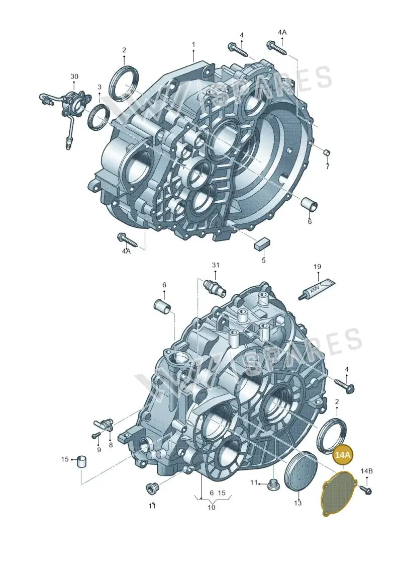 0A5301159 — Volkswagen Tiguan 4Motion (2011-2018) diagram 719301400, position 14A