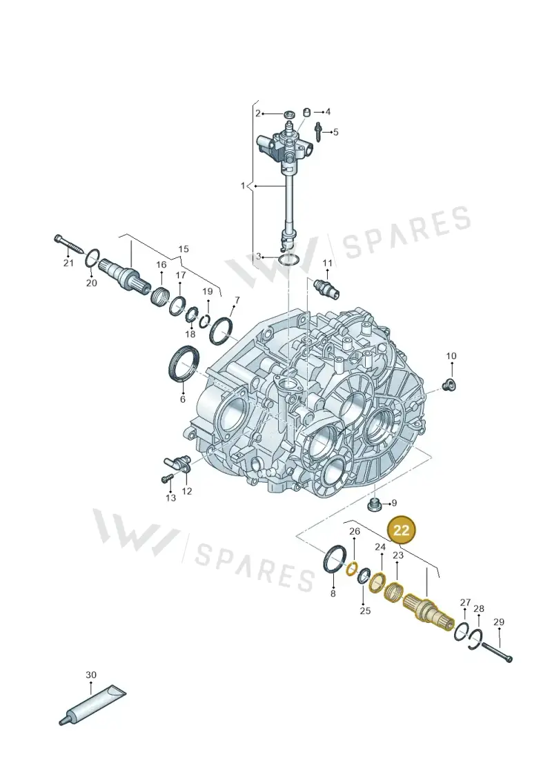 0A5409343B — Volkswagen Caravelle (2015-2019) diagram 861300805, position 22