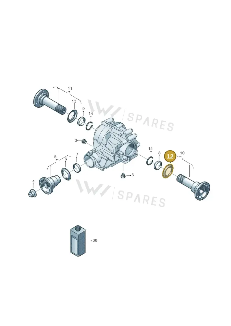 0AB525375 — Volkswagen Phaeton 4motion (2010-2016) diagram 258525250, position 12
