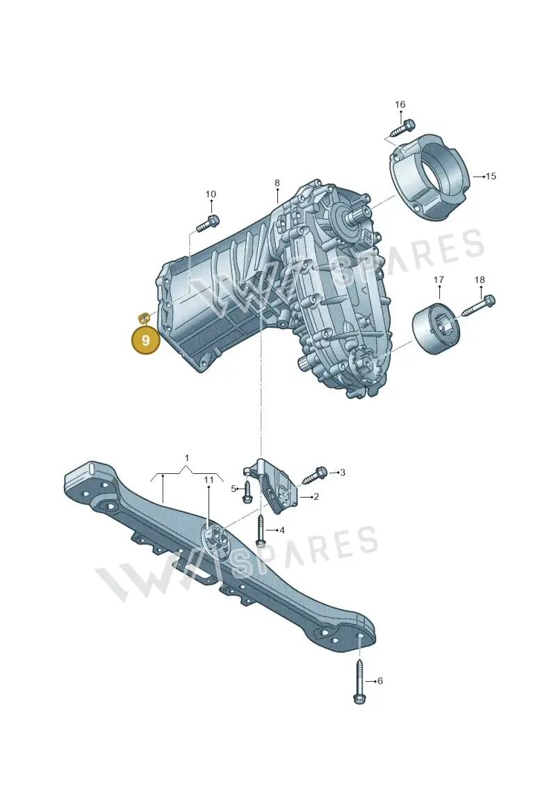 0AD341139A — Volkswagen Touareg BlueMotion (2014-2018) diagram 693341460, position 9