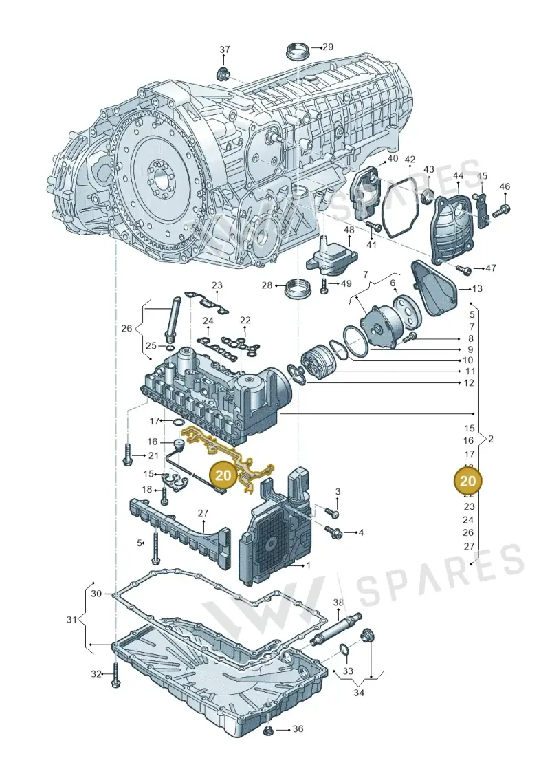 0CK927367B — Volkswagen Phideon (2016-2023) diagram 251325400, position 20