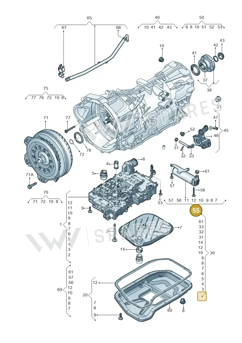 0CM325587 — Volkswagen Amarok twin cab (2016-2022) diagram 749321680, position 55