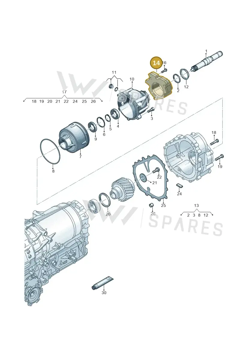 0D5301307 — Volkswagen Touareg (2017-2023) diagram 787300520, position 14