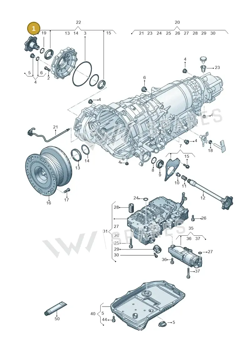 0D6409356 — Volkswagen Touareg (2017-2023) diagram 439300250, position 1