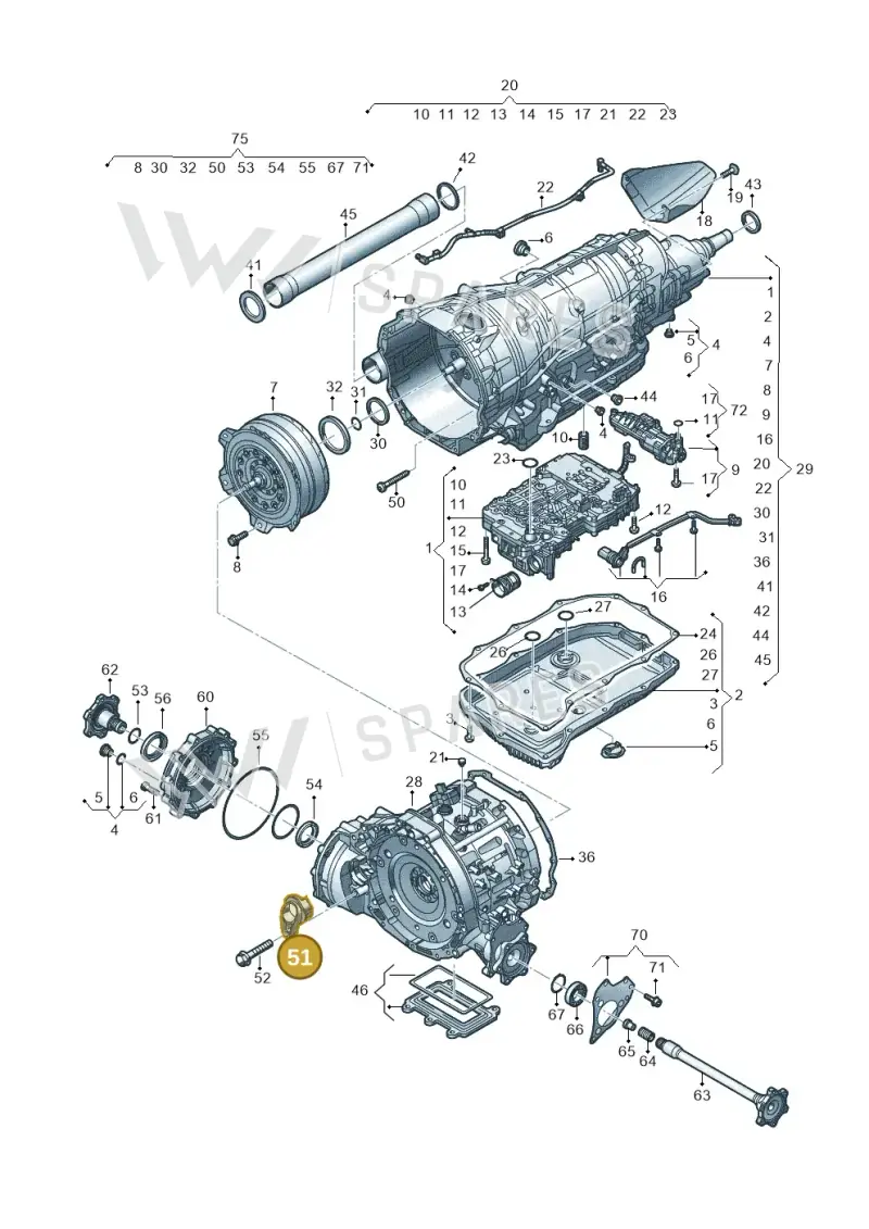 0D7301197B — Volkswagen Touareg (2017-2023) diagram 439300210, position 51