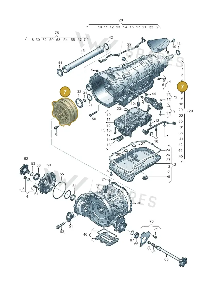 0D7323571A — Volkswagen Touareg (2017-2023) diagram 439300210, position 7
