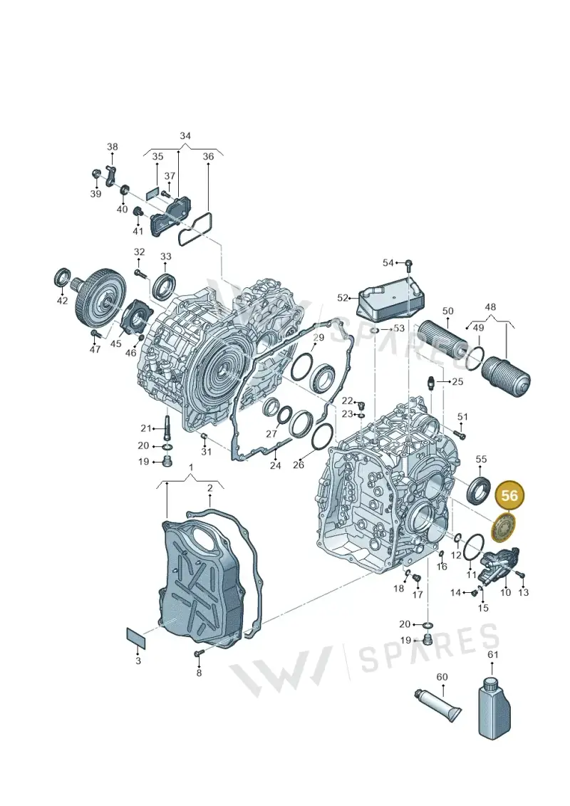 0DD301125 — Volkswagen Passat estate (2023-) diagram 7t0300705, position 56