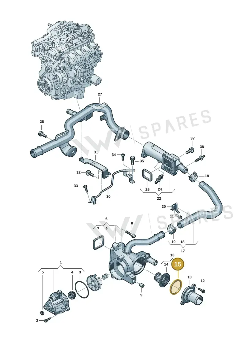 0XW121043A — Volkswagen Amarok twin cab (2022-) diagram 2hb121085, position 15