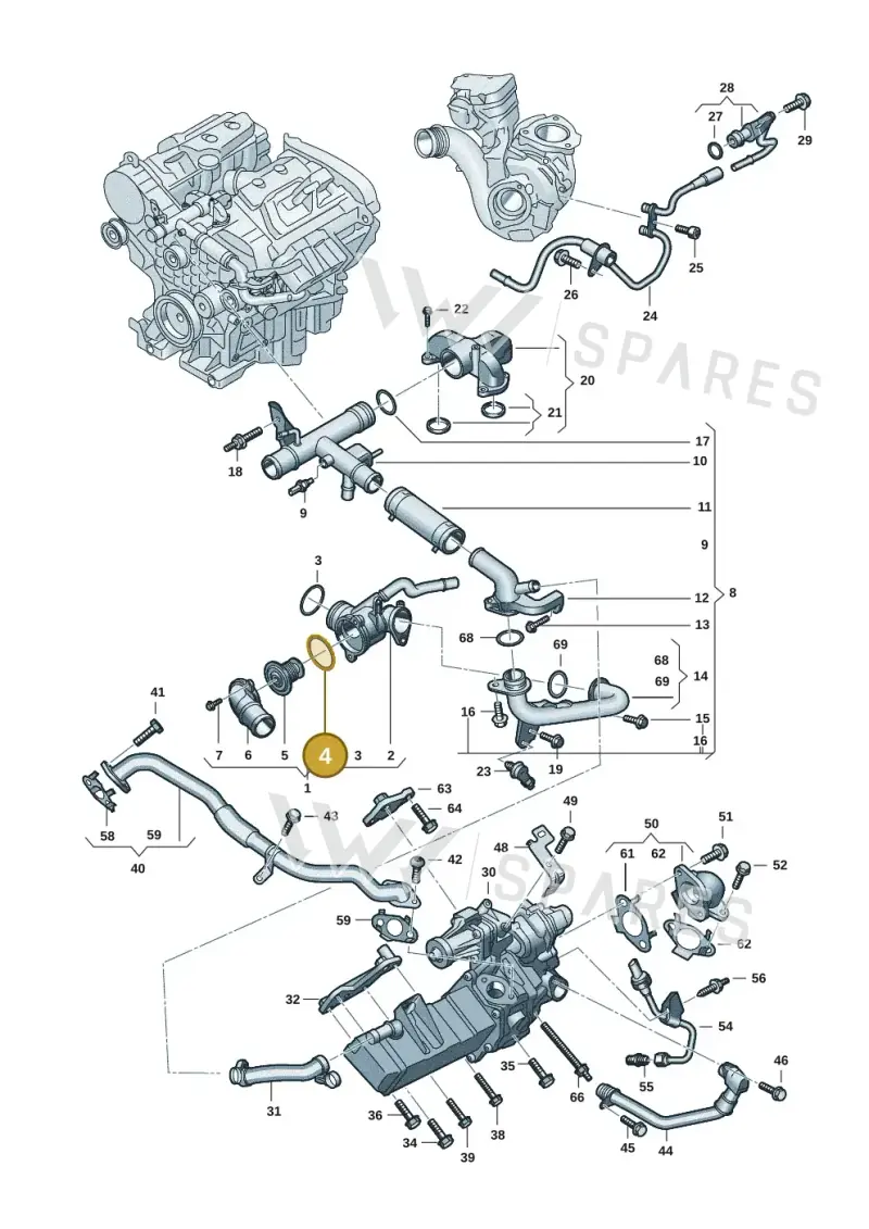 0XW121043C — Volkswagen Amarok twin cab (2022-) diagram 2hb121090, position 4
