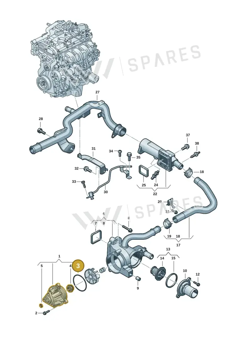 0XW121043 — Volkswagen Amarok twin cab (2022-) diagram 2hb121085, position 3