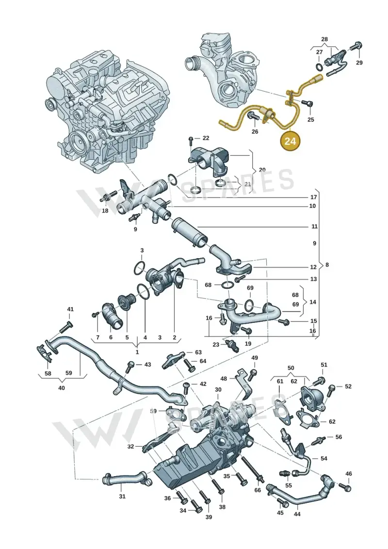 0XW121051A — Volkswagen Amarok twin cab (2022-) diagram 2hb121090, position 24