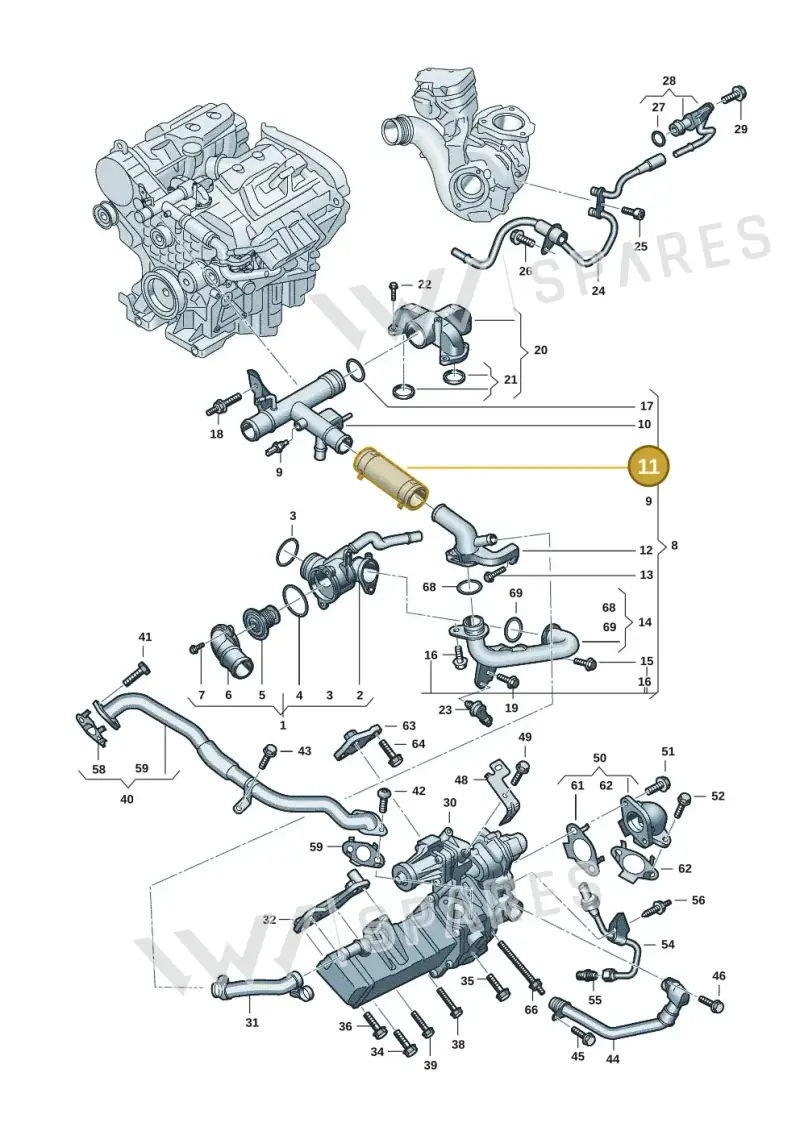 0XW121058 — Volkswagen Amarok twin cab (2022-) diagram 2hb121090, position 11
