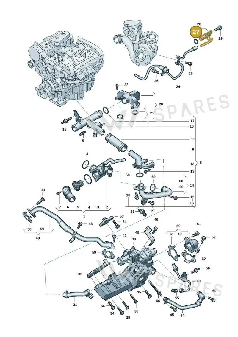 0XW121065C — Volkswagen Amarok twin cab (2022-) diagram 2hb121090, position 27