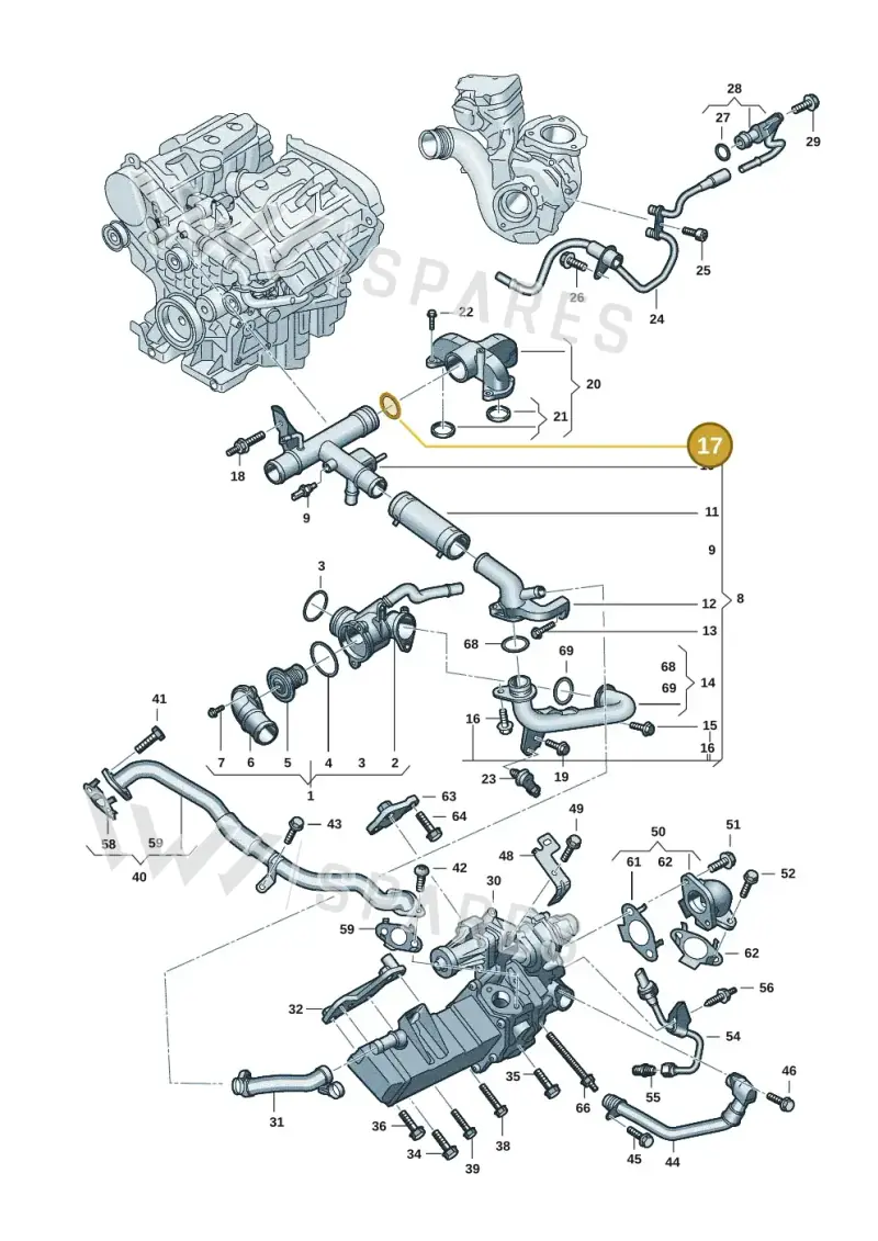 0XW121065 — Volkswagen Amarok twin cab (2022-) diagram 2hb121090, position 17