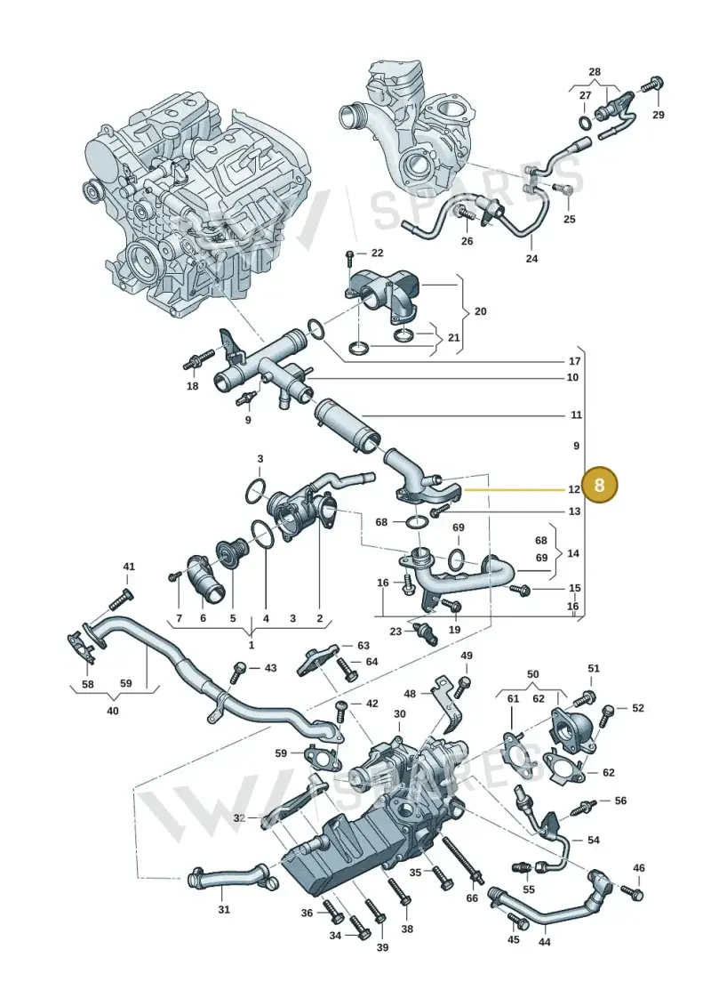0XW121075C — Volkswagen Amarok twin cab (2022-) diagram 2hb121090, position 8