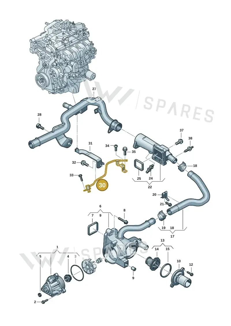 0XW121400 — Volkswagen Amarok twin cab (2022-) diagram 2hb121085, position 30