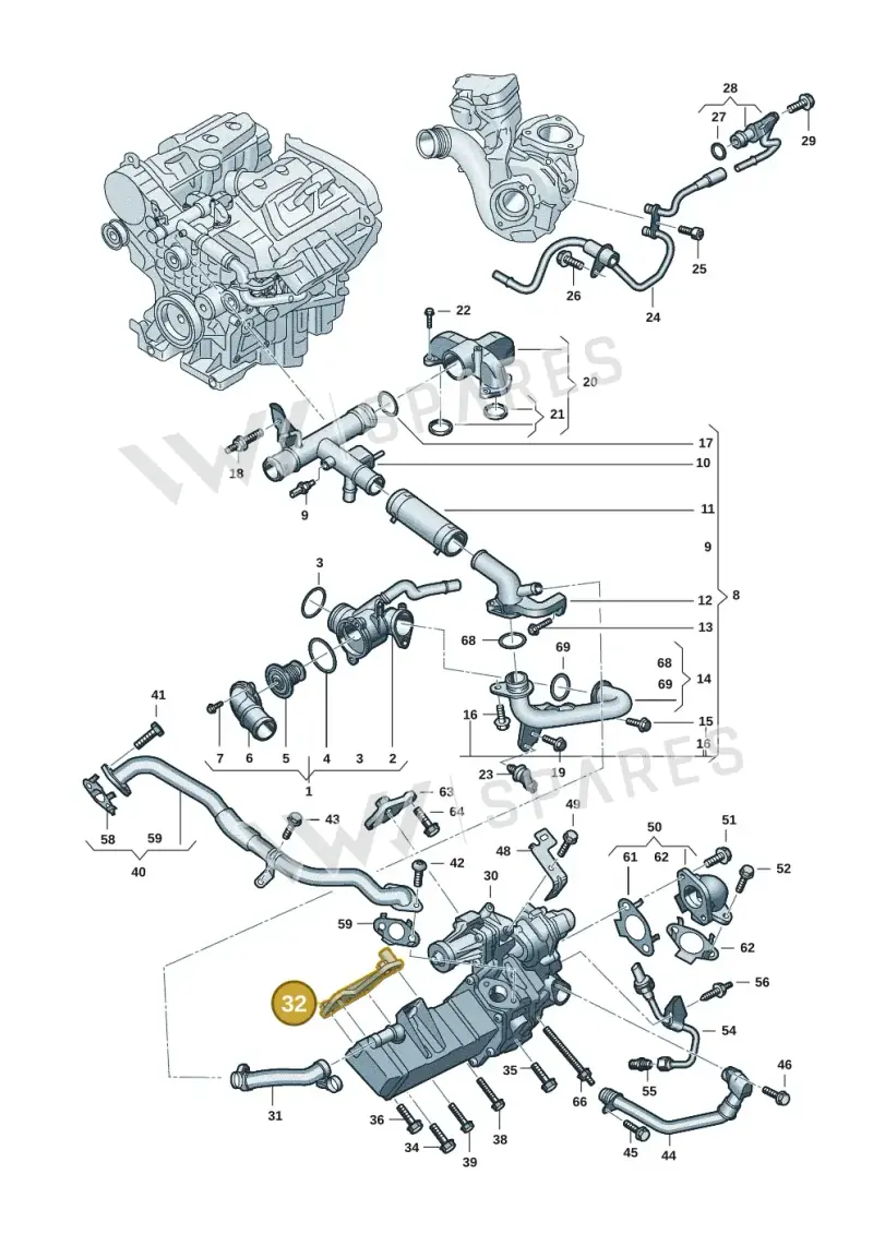 0XW131159B — Volkswagen Amarok twin cab (2022-) diagram 2hb121090, position 32