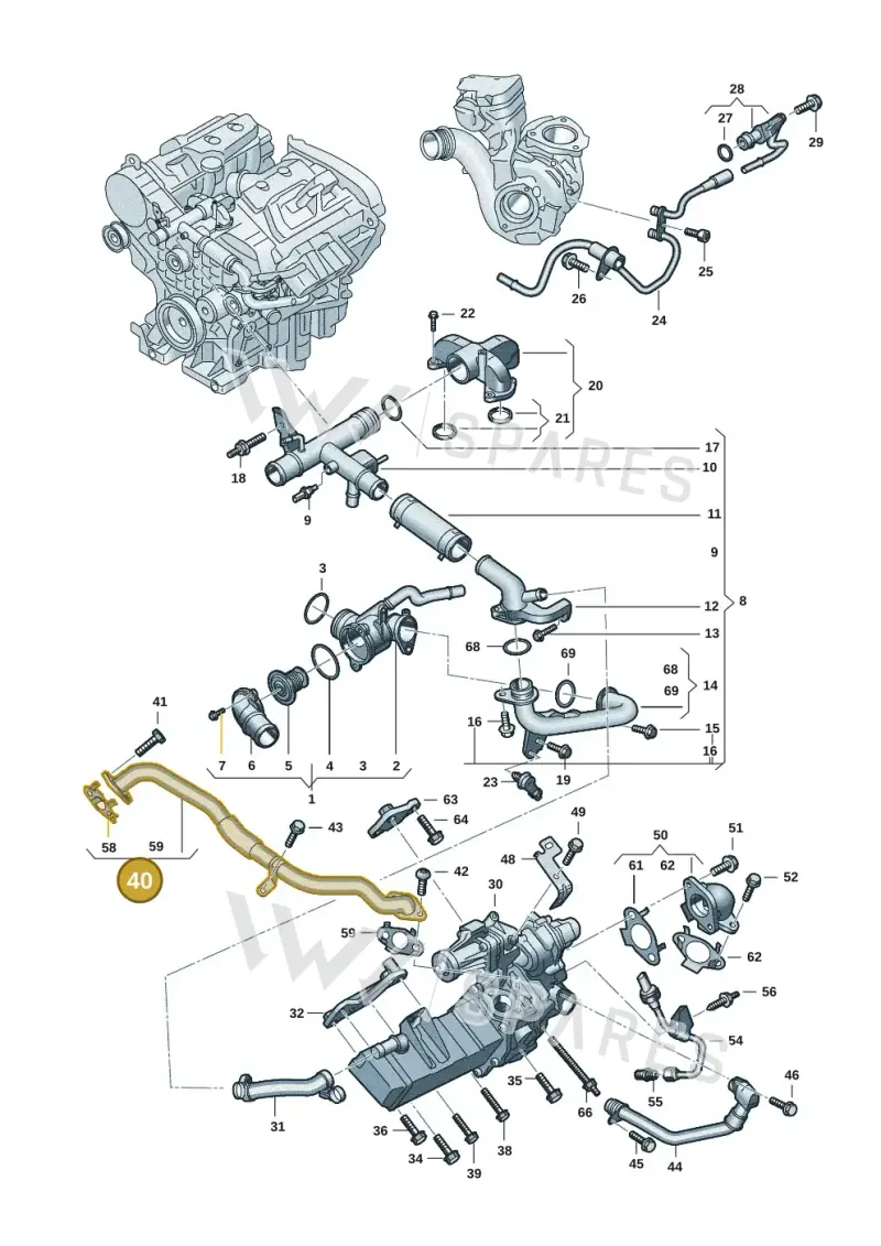 0XW131509 — Volkswagen Amarok twin cab (2022-) diagram 2hb121090, position 40