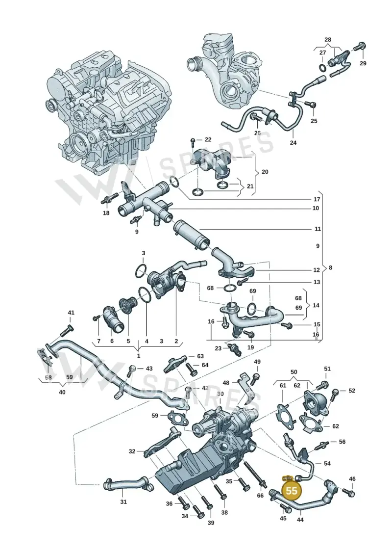 0XW131739 — Volkswagen Amarok twin cab (2022-) diagram 2hb121090, position 55